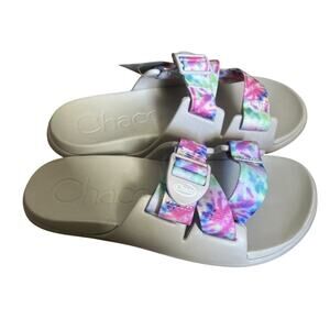 Chaco Chillos JCH108732 White Tie Dye Slip On Sport Slide Sandals Women Sz 7 NEW